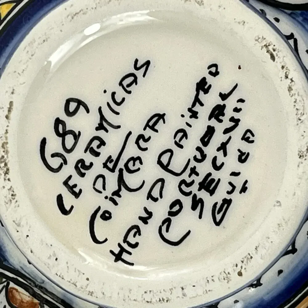 Ceramicas de Coimbra Hand Painted Portugal Floral Teapot 6.5"x9" Folk Art Glazed - Picture 7 of 11